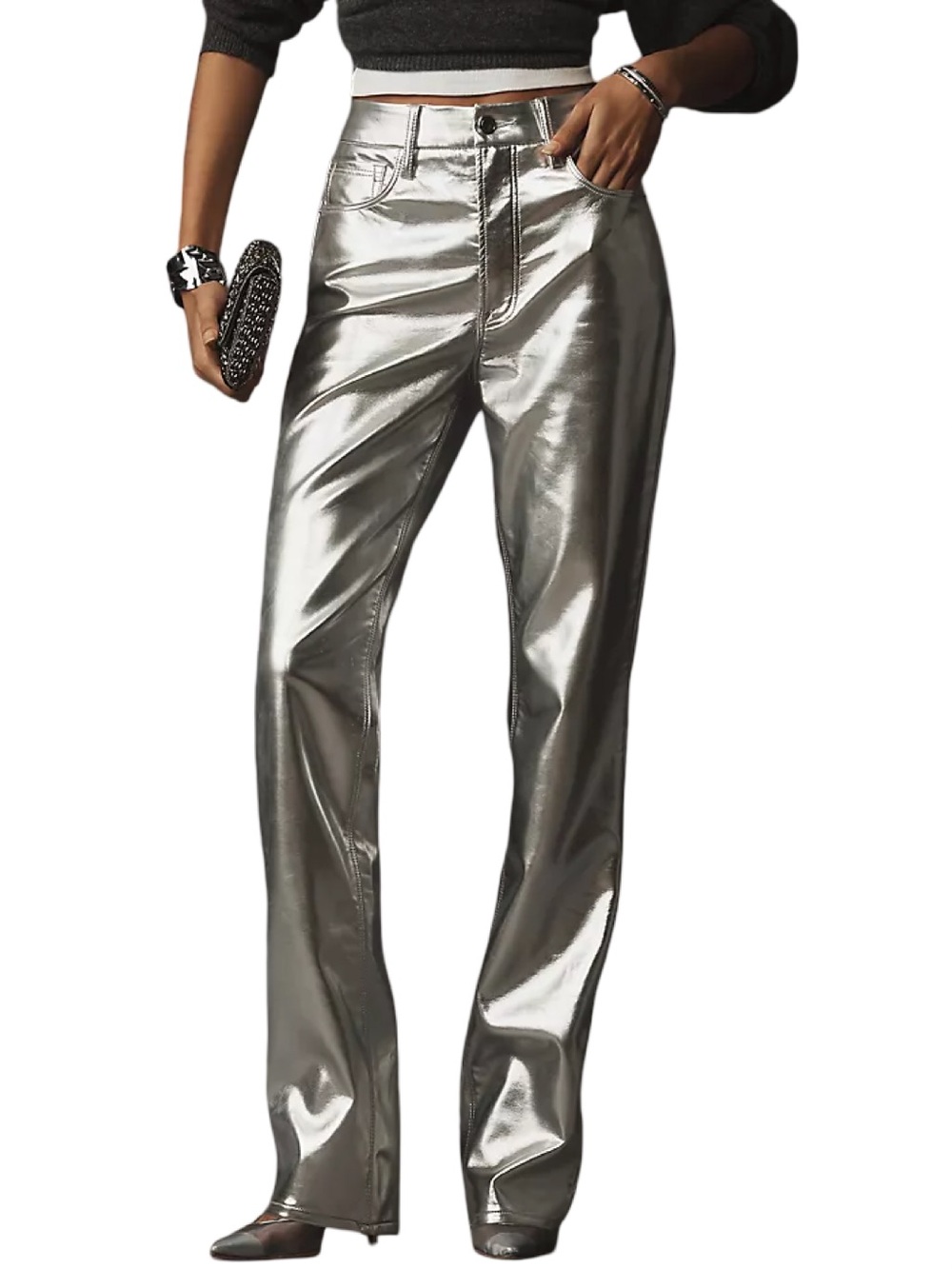Good American Good Icon Faux Leather Pants size 25/0